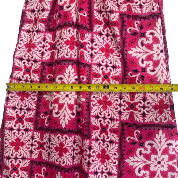 Ann Taylor Pink Tiled Paisley Halter Neck A-Line Midi Dress Size Petite Small - Picture 9 of 10